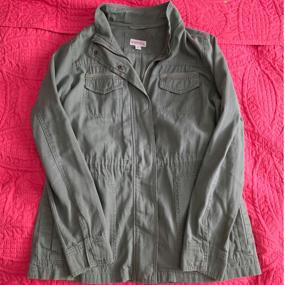 Merona Olive Green Utility Field Jacket – Size Large